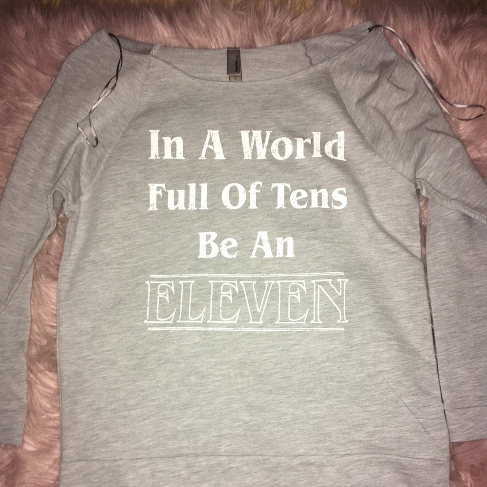 Stranger Things gray long sleeve.